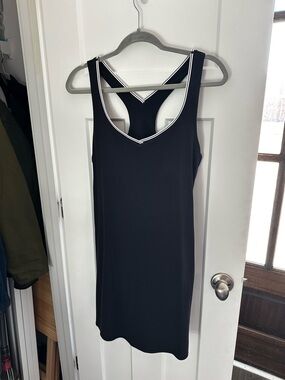 all in motion Black active dress with White Trim and Racerback